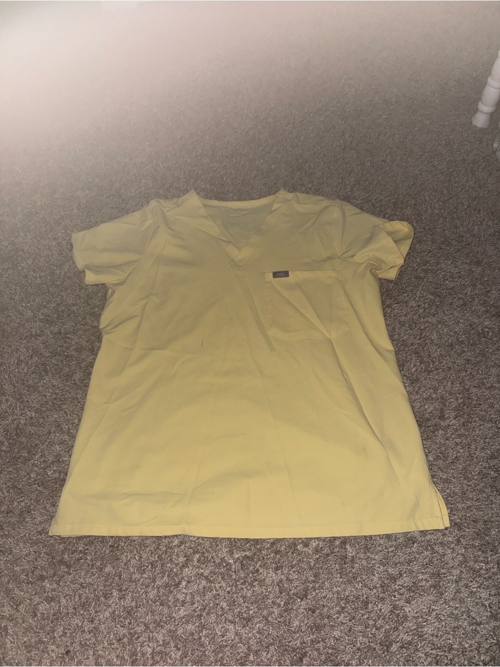 Figs Women's Yellow V-Neck Scrub Top